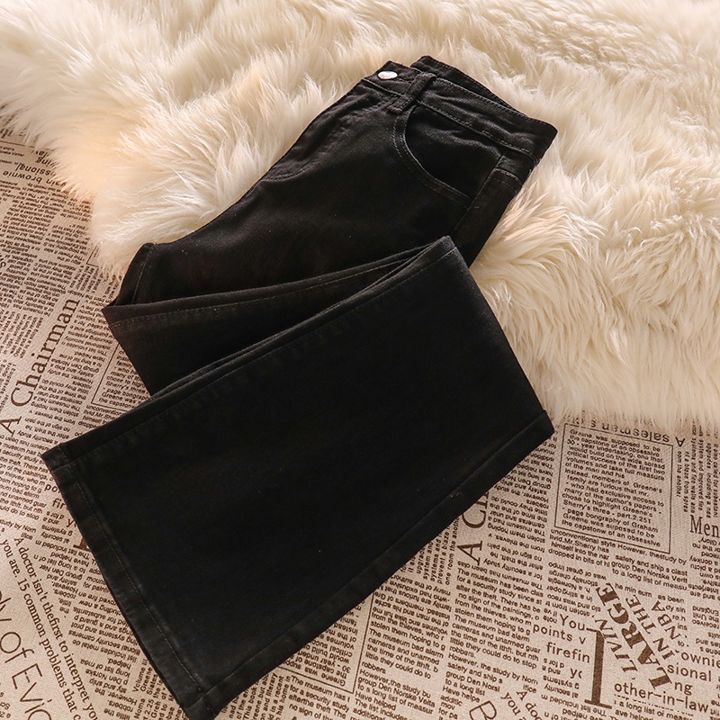 celana cutbray wanita hitam Import /  celana jeans cutbray wanita highwaist stretch (Realpict)