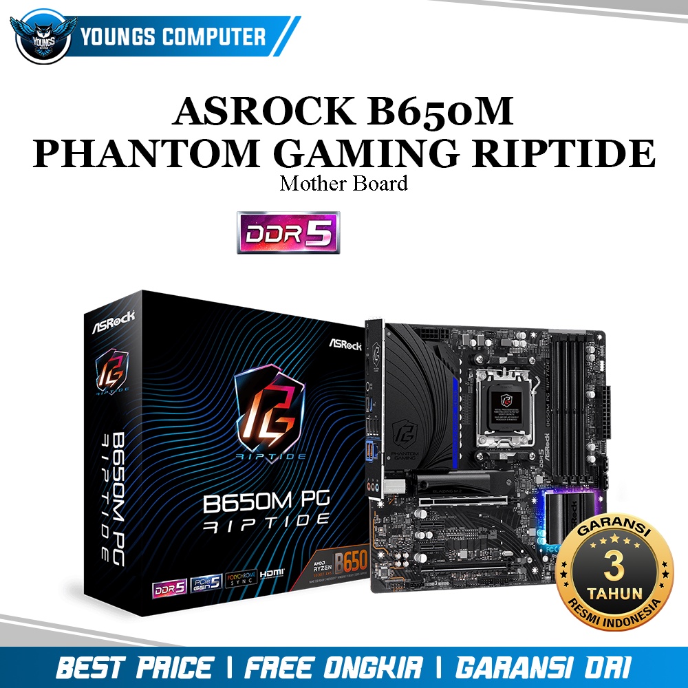 ASROCK B650M PHANTOM GAMING RIPTIDE | Mother Board AMD DDR5 AM5 MATX