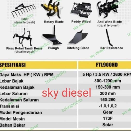 Traktor Bajak. Firman Ftl-900Hd Cultivator Firman Ftl900Hd *Solar *
