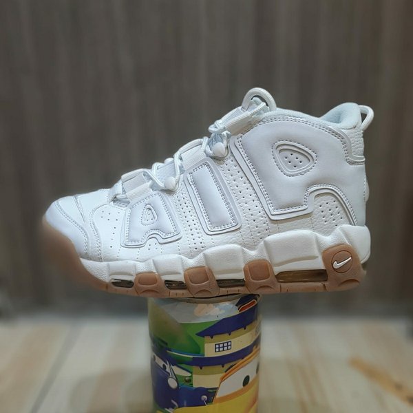 Sepatu Basket Nike Air More Uptempo Gs White Gum Premium Original - Air Uptempo White Gum #Original