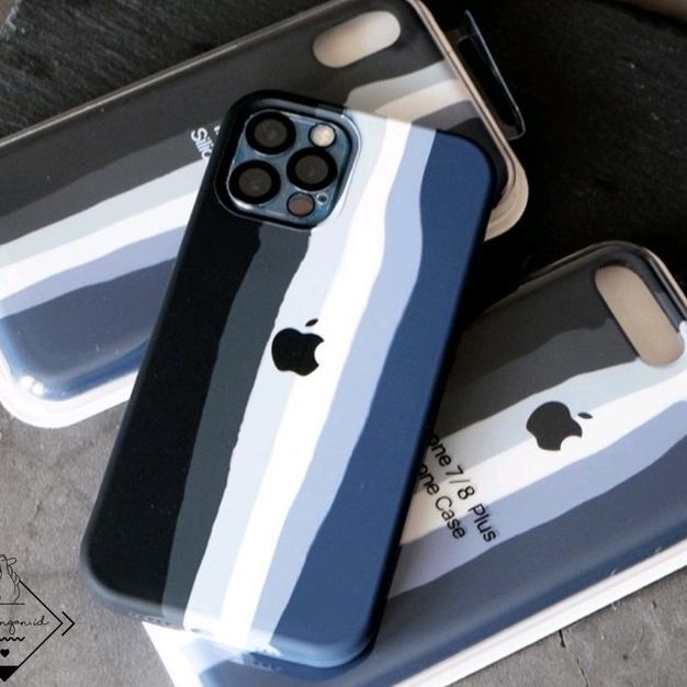 Black Stripe Silicone Case Iphone 11 12 PRO MAX MINI Casing Cool Doff - 11 PRO
