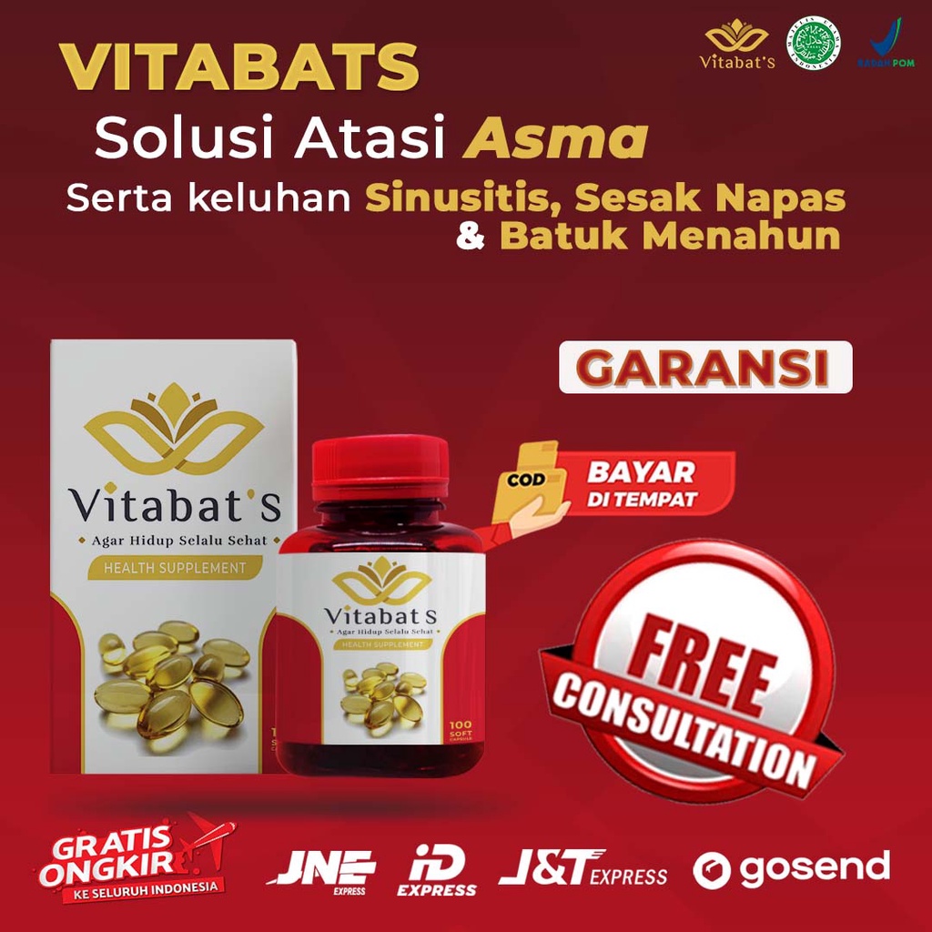 Obat Asma VITABATS Herbal Sesak Nafas Batuk Sembuh Tanpa Efek Samping Tradisional Paling Ampuh Obat Paru Paru Bronkitis Sinusitis TBC