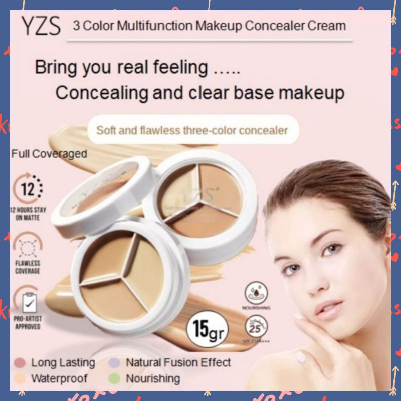 YZS Original 3 Colors Multi Function Base Make Up Concealer Cream Moisturizing