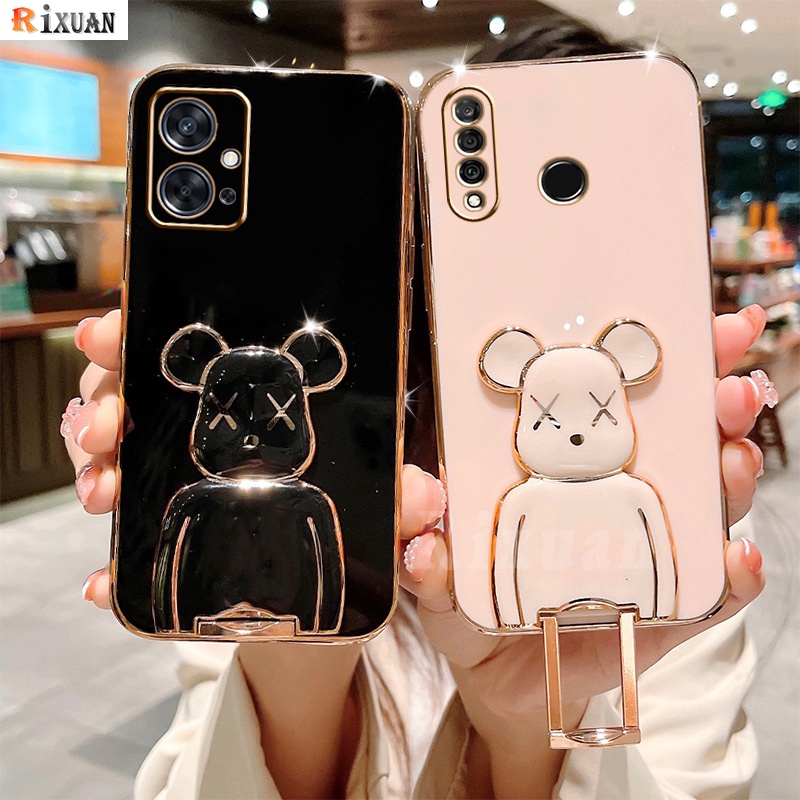 Casing Silikon Vivo T1 5G T1Pro V15 S1Pro Y91 Y91i Y93 Y95 Y50 Y30 Y31 2021 Y51 2020 Y53A Y51A Y85 V9 Y71 Motif Beruang