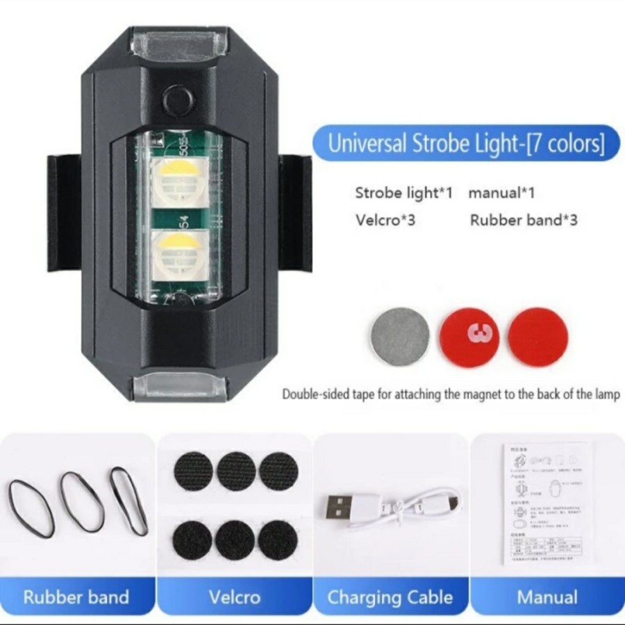 Lampu LED Kedip Model Pesawat RGB Motor Mobil UNIVERSAL