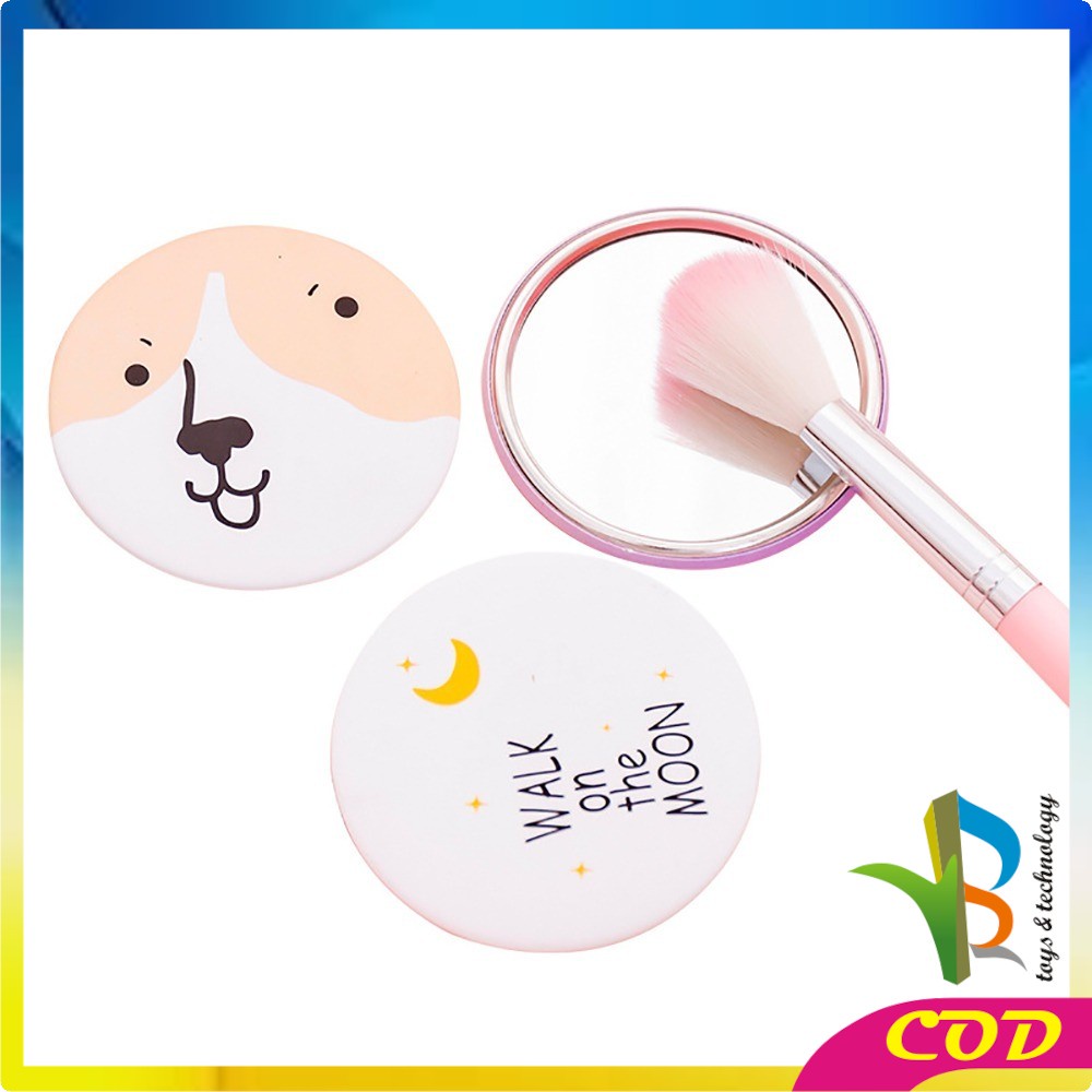 RB-K53 Cermin Bulat Karakter / Kaca Cermin Make Up Mini Travelling Motif Kartun Colorful / Cermin Saku Portable Mini / Kaca Dandan Rias Sovenir