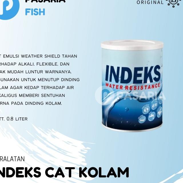 CAT KOLAM Ikan INDEKS 0,8 Liter Pelapis Anti Bocor Air Hitam/Putih - Putih