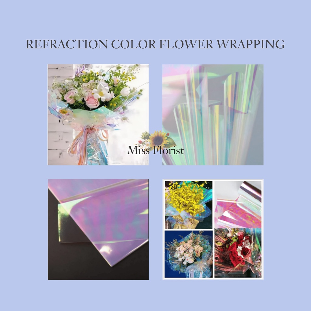 

[5PCS] 023.Kertas Bunga Refraction / Flower Warp Refraction / Kertas buket Bunga / bouquet warp / Waterproof