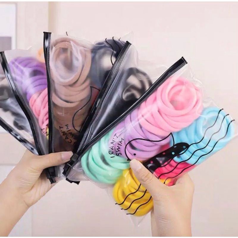 30 PCS IKAT RAMBUT DONUT UKURAN BESAR 4.5cm/IKAT RAMBUT KOREA TOWEL RING SET ISI 30 PCS / Ikat Rambut Korea Towel Ring /