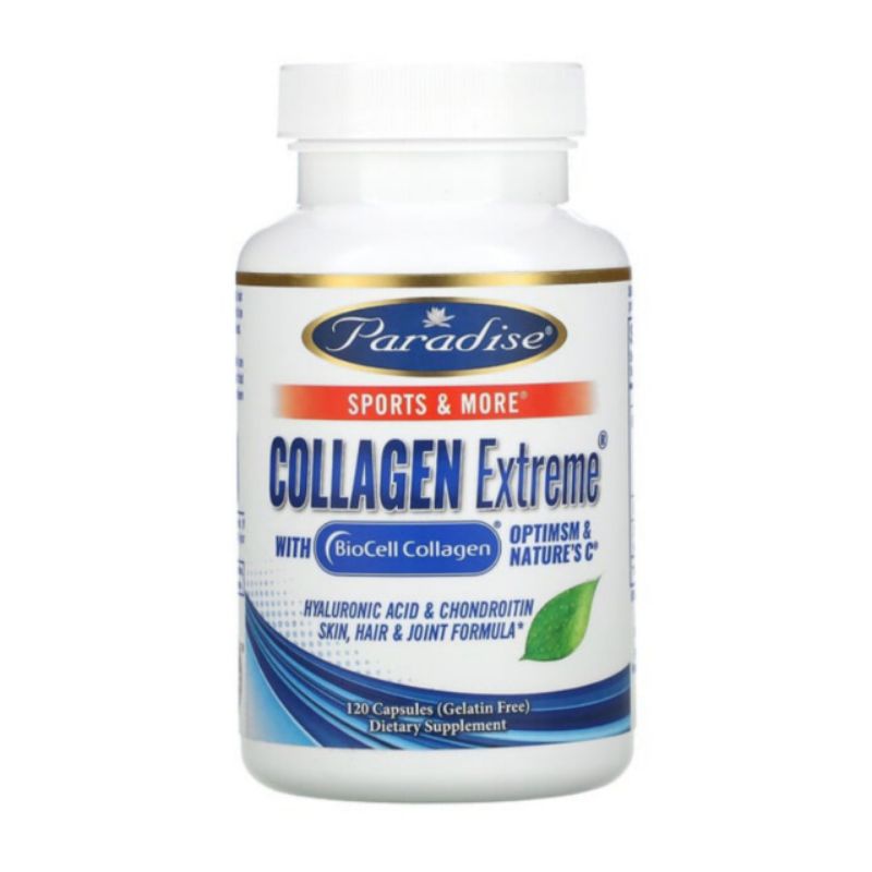 Paradise Herbs Collagen Extreme with BioCell Collagen, OptiMSM & Nature's C, 120 Capsules