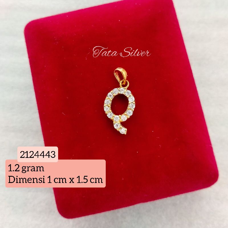 Liontin Wanita Huruf Q Perak Lapis Emas (925 Sterling Silver Gold Plated) 2124443