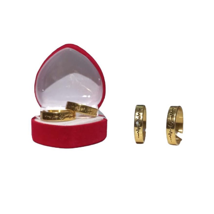 PROMO TERBARU/TERMURAH Cincin unik Antik Couple Pria Wanita Cincin Titanium Pola Ukir GOLD terbaru