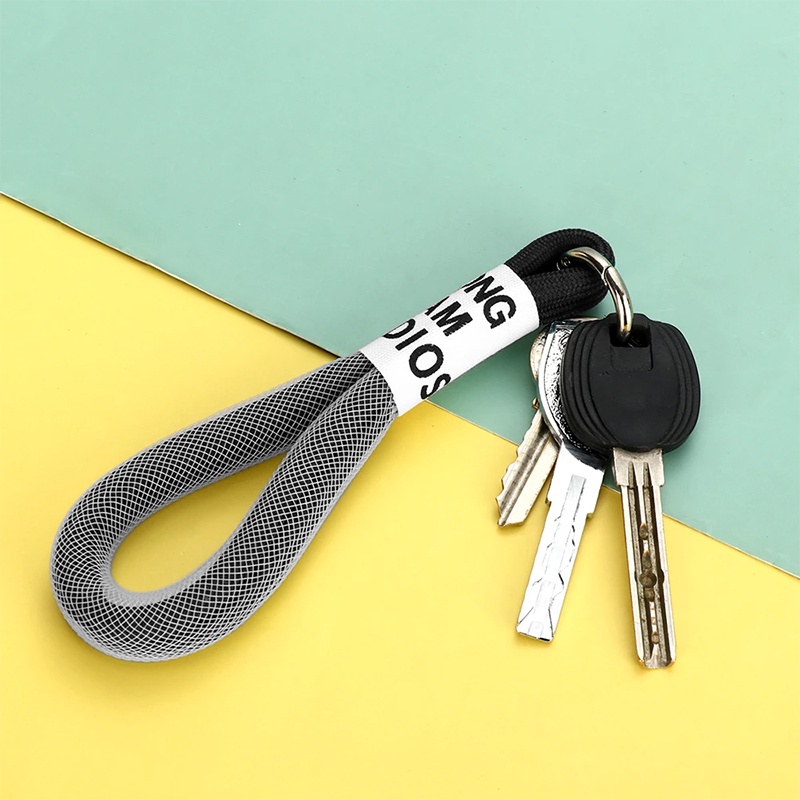 Jala Lanyard Pendek Dengan Pemegang Kartu Plastik Transparan Untuk Kasus Telepon Keychain Anti Lost Sling ID Card Protector