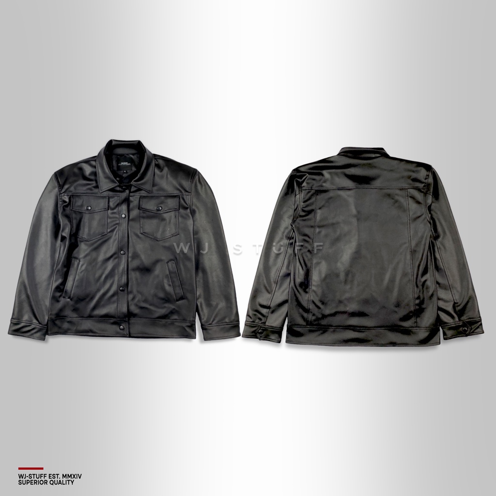 WJ Stuff - Meossitta Jaket Kulit Pria Basic Oversize