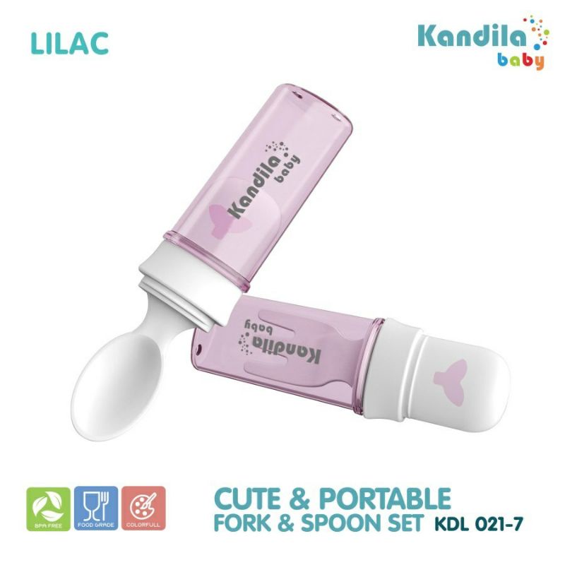 Kandila KDL021-7 Cute &amp; Portable Fork &amp; Spoon Set