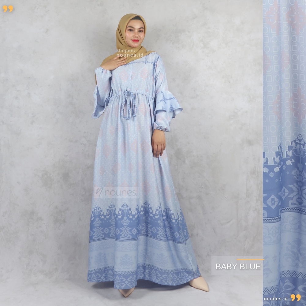Nounes Hanessa Dress Gamis Wanita matt Maxmara Lux size M L XL Jumbo XXL LD 98 104 110 120