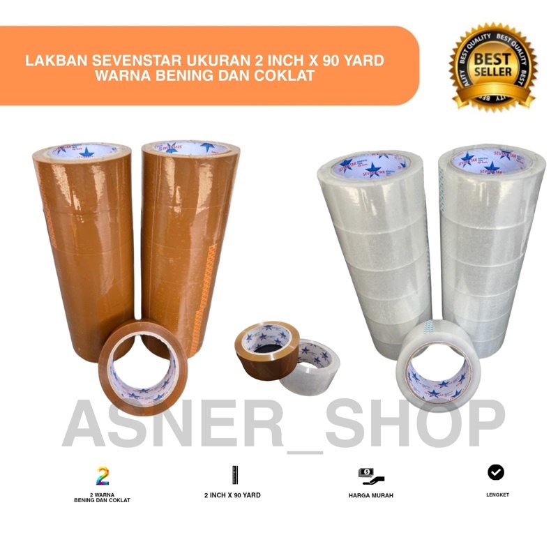 

Lakban Coklat Bening Isolasi Tape Solasi paket 48mm 100yard 2” Selotip 100 Yard packing