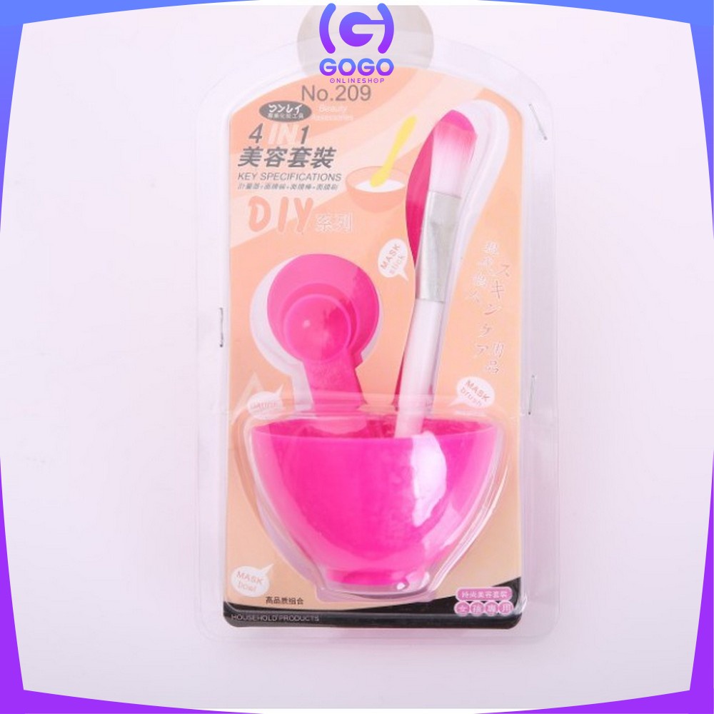 GOGO-K28 Mangkok Masker Set 4IN1 / Mangkuk Masker Set Plus Kuas Sendok dan Pengaduk / Mask Bowl