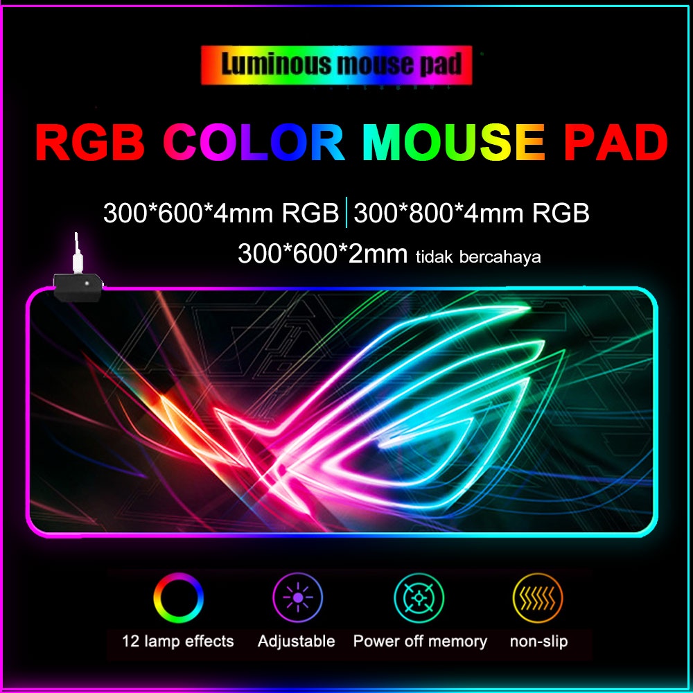 RGB Mouse Pad Colorful LED Lighting Laptop Cooling Pad gaming mouse pad extended(300*800*4mm)