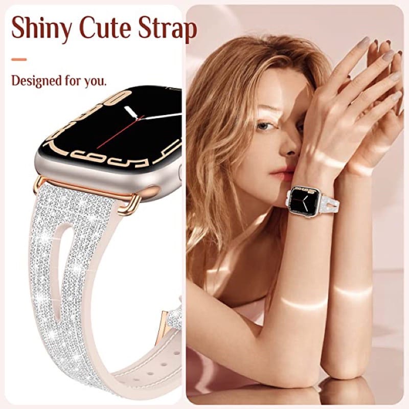 iwatch Strap Apple Watch Slim Glitter Silicone Series 1 2 3 4 5 SE 6 7