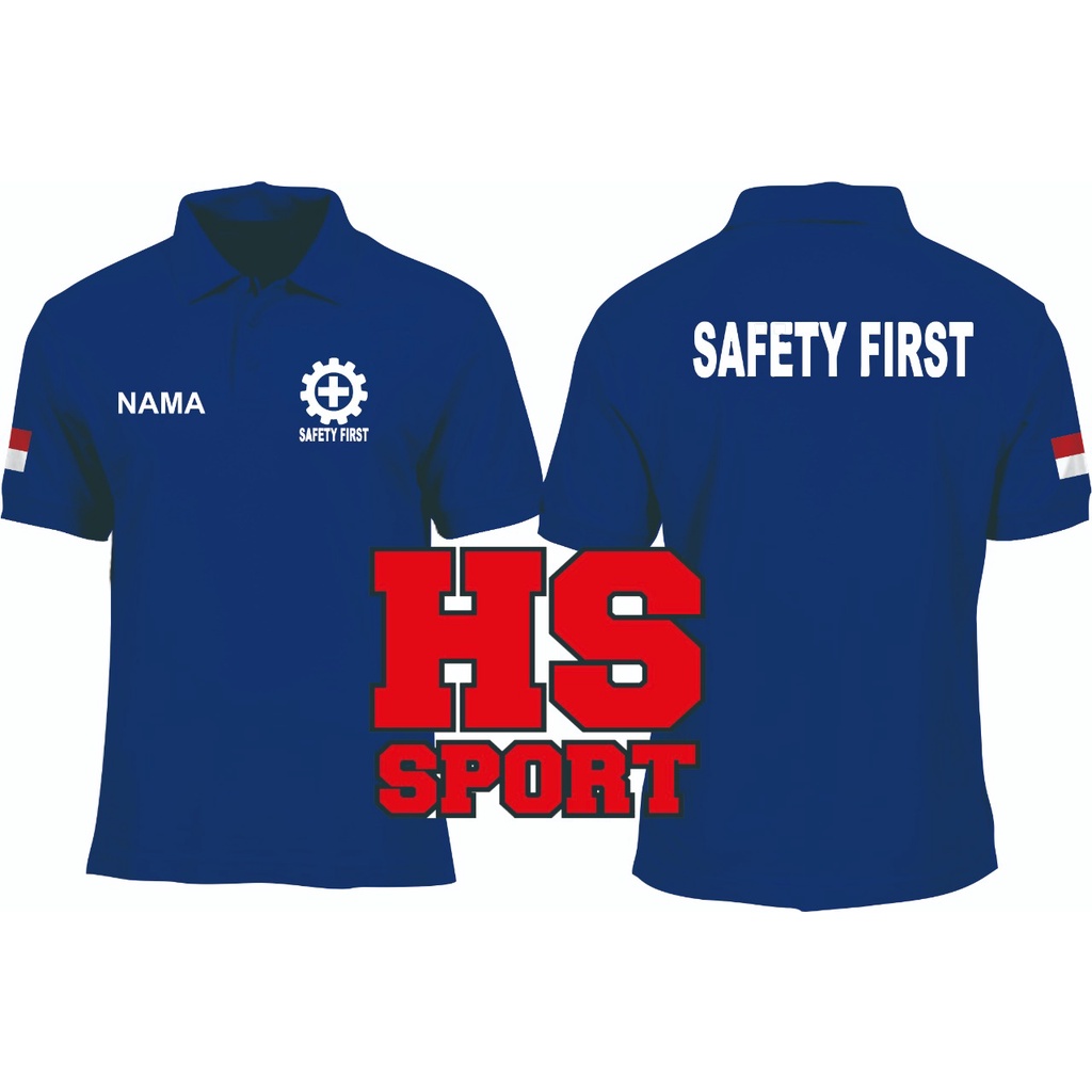 POLOSHIRT SAFETY FIRST - POLO Safety First FREE NAMA - BAJU KERAH SAFETY FIRST