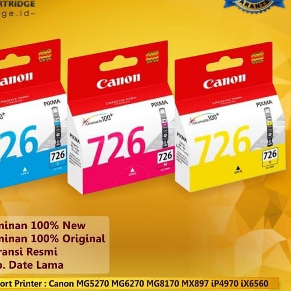 Jual Cartridge Canon 726 Cyan Magenta Yellow Tinta Printer Canon CLI