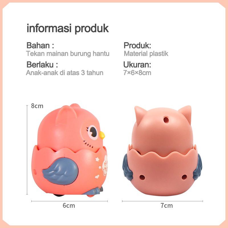 Mainan Edukasi Anak Robot Burung Hantu Ditekan Bisa Jalan