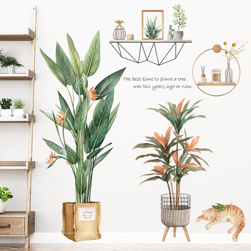 STICKER STIKER DAUN POT POHON WALLSTIKER WALL STICKER DINDING WALLPAPER WALPAPER DAUN BUNGA SAKURA PINK WALSTICKER WALSTIKER RUMPUT DEKORASI RUMAH TEMBOK KAMAR MANDI RUANG TIDUR DEKOR DAPUR TAMAN AESTHENTIC GUDANG Q 111 135 89 112 WALLPAPER DAUN @BANYAK