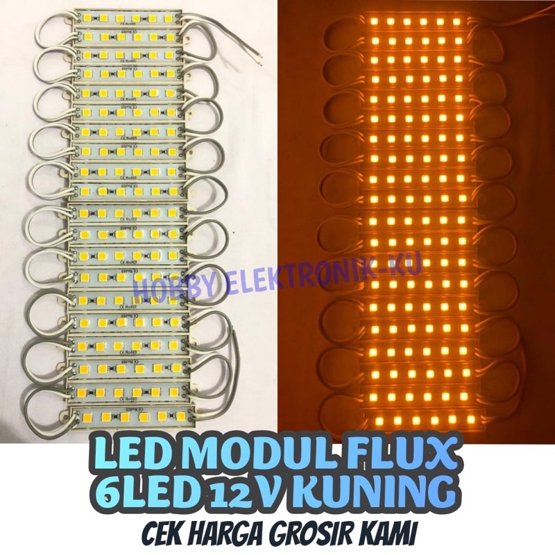 LAMPU LED STRIP MODULE FLUX 6MATA 12V KUNING