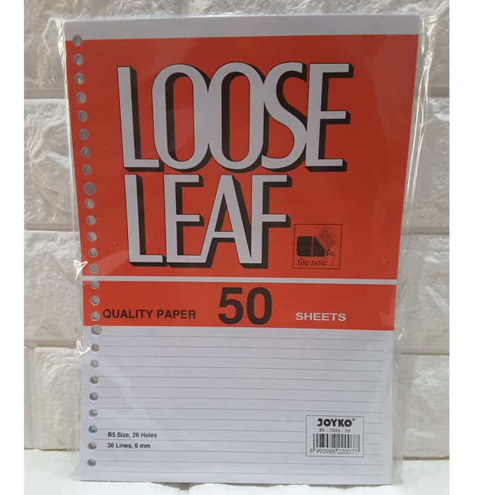 

Loose Leaf Joyko B5 / Kertas File Binder Isi 50 Lembar