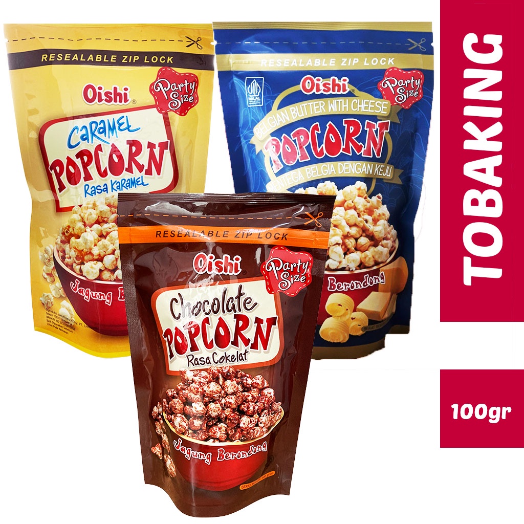 Jual Oishi Popcorn Caramel Coklat Camilan Snack Jagung Pop Corn 100gr ...