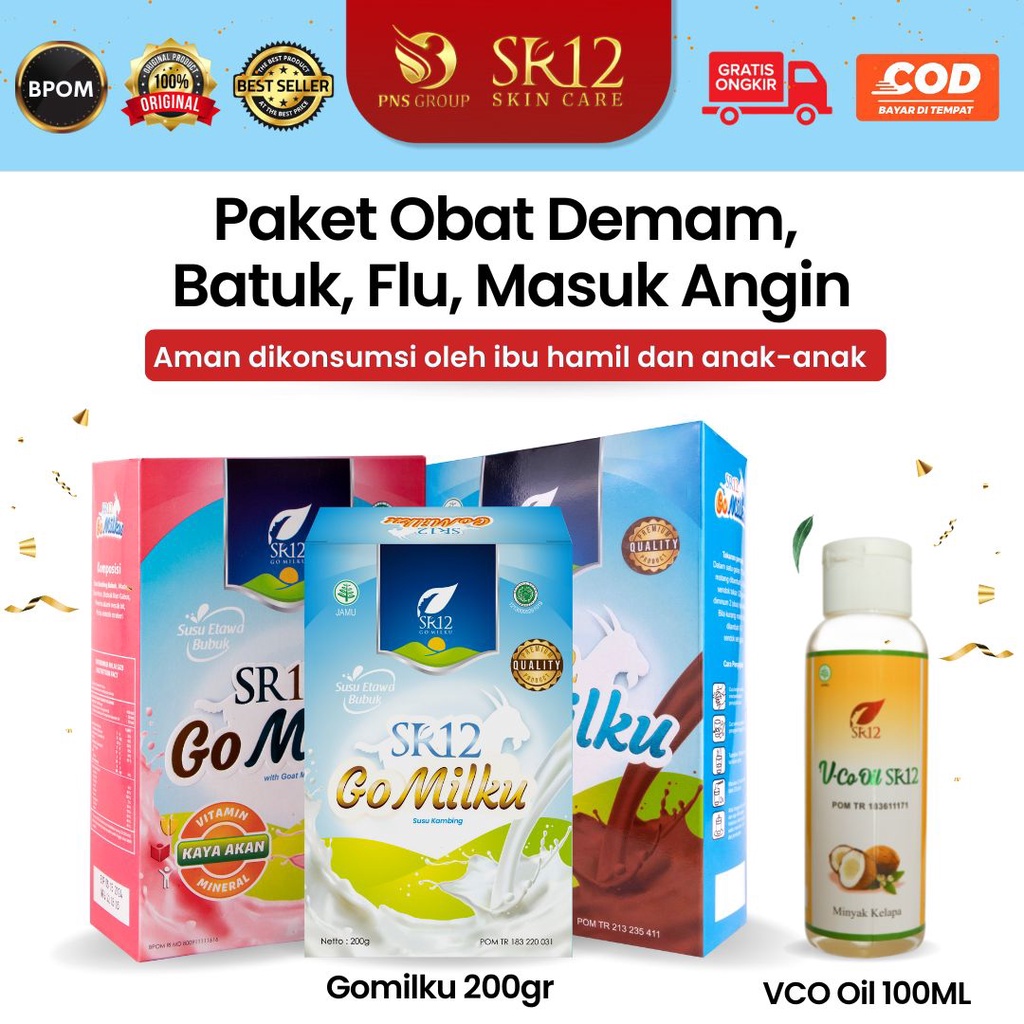 OBAT DEMAM, BATUK, MASUK ANGIN, FLU ANAK & BUSUI | PAKET SR12 | OBAT HERBAL | AMAN BPOM GOMILKU SR12