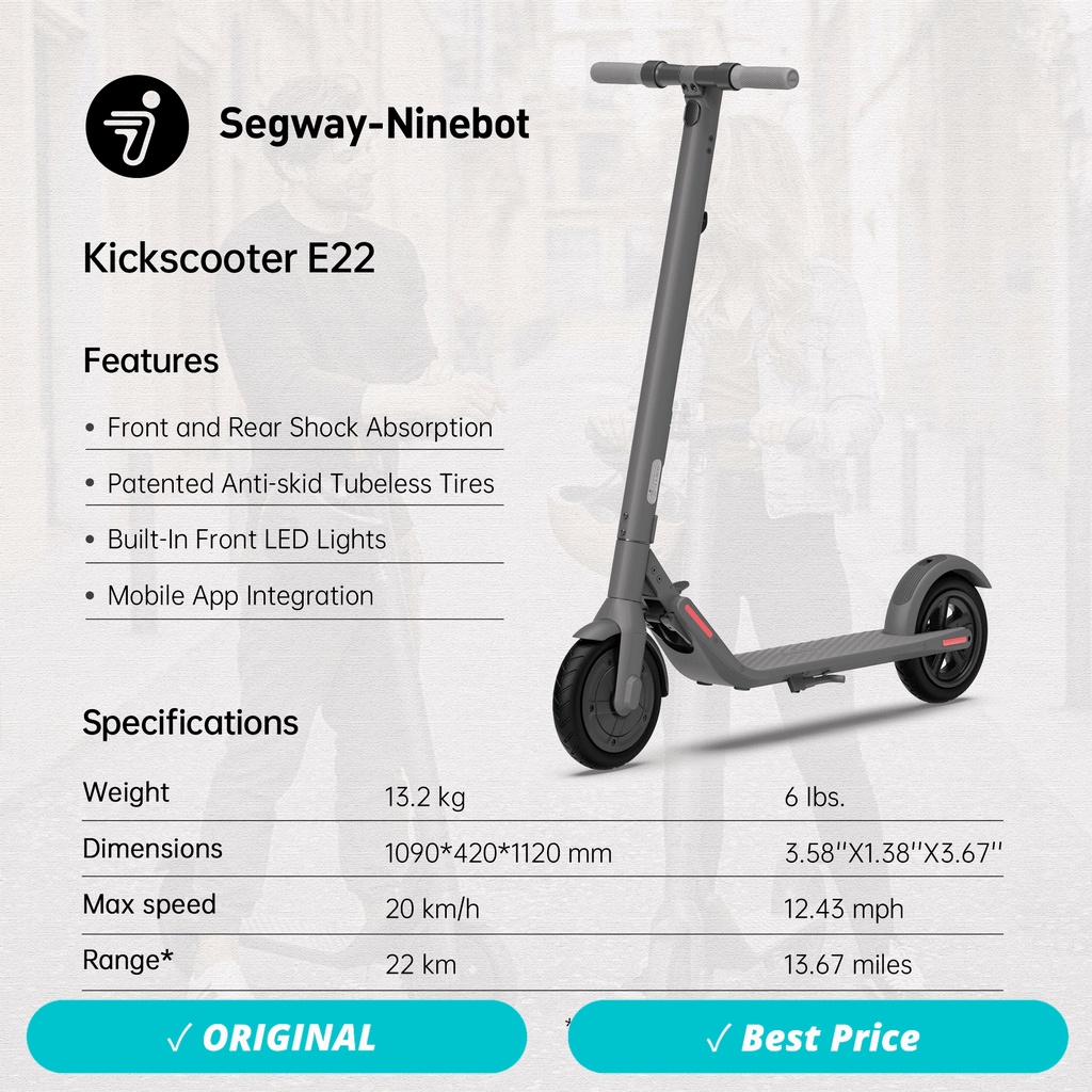 Ninebot E22 Electric Scooter By Segway