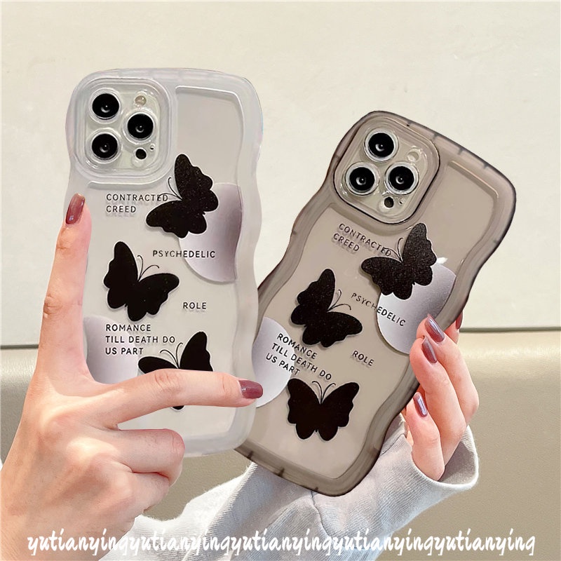 Casing Softcase TPU Realme C15 C21Y 5 5s 6i 5i C3 C12 C11 C25s C25 C25Y C35 C1 C20A C20 C11 2021a Motif Kupu-Kupu Hitam