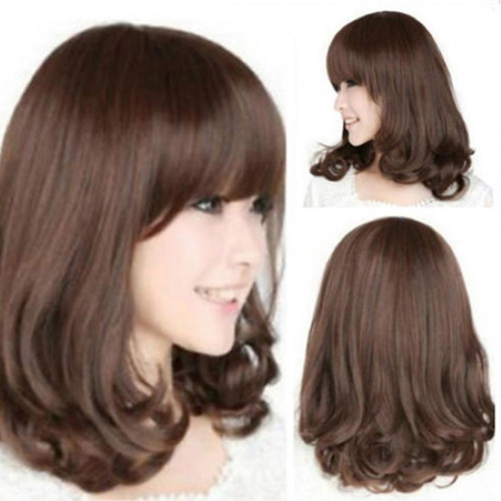 Wig Rambut Wanita Pendek Bahan Sintetis / WIG Bob / Wig Poni Pendek / Rambut Palsu Bob Murah / Wig Bob Curly Model Poni C4