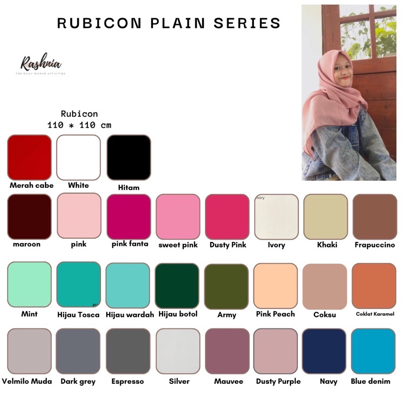 HIJAB RUBICON PICOT BERBAGAI WARNA Rashnia Hijab.