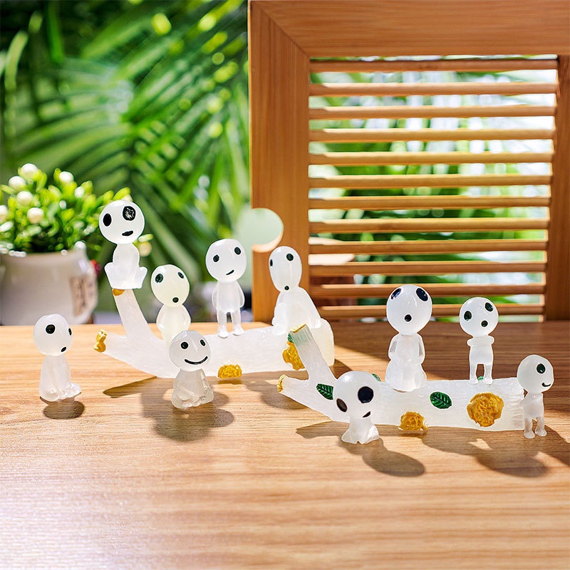 10 Pcs Miniatur Pot Bunga Bahan Resin Fluorescent Untuk Dekorasi Kamar Tidur