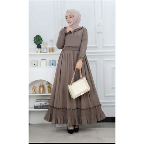 gamis cantik mewah murah bahan tebal halus adem