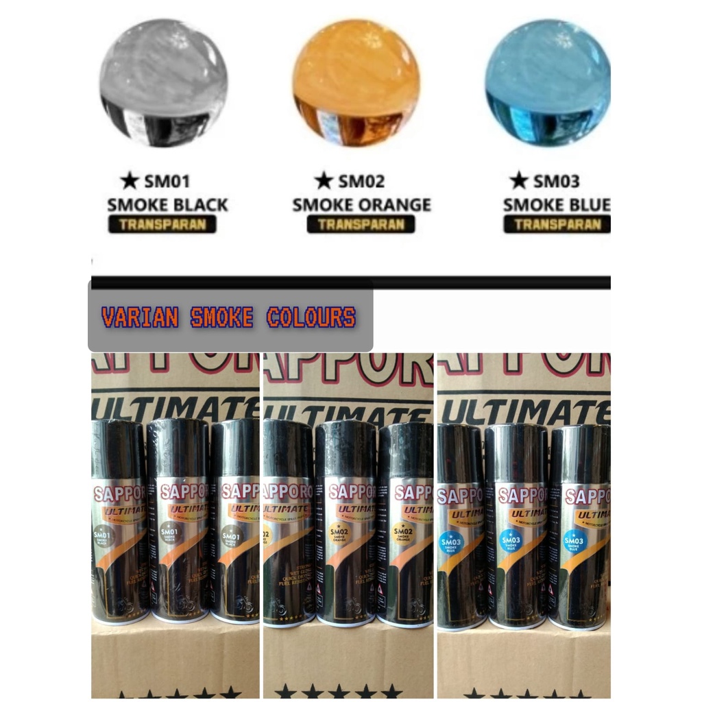 pilok pilox cat semprot sapporo ultimate 400ml varian smoke colours pilok smoke lamp lampu sm01 smok