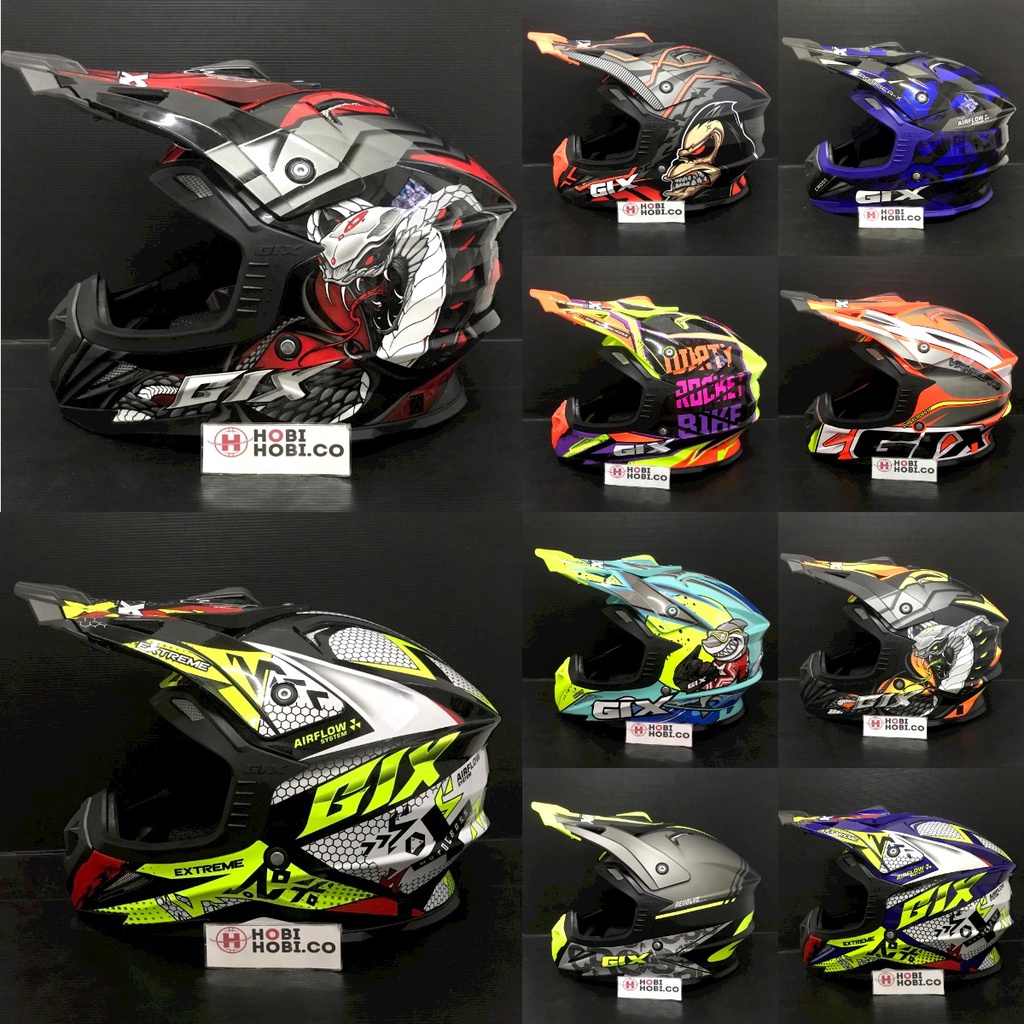 Helm GIX Cross Motif Extreme Blue Navy Yellow Original Helm Cross