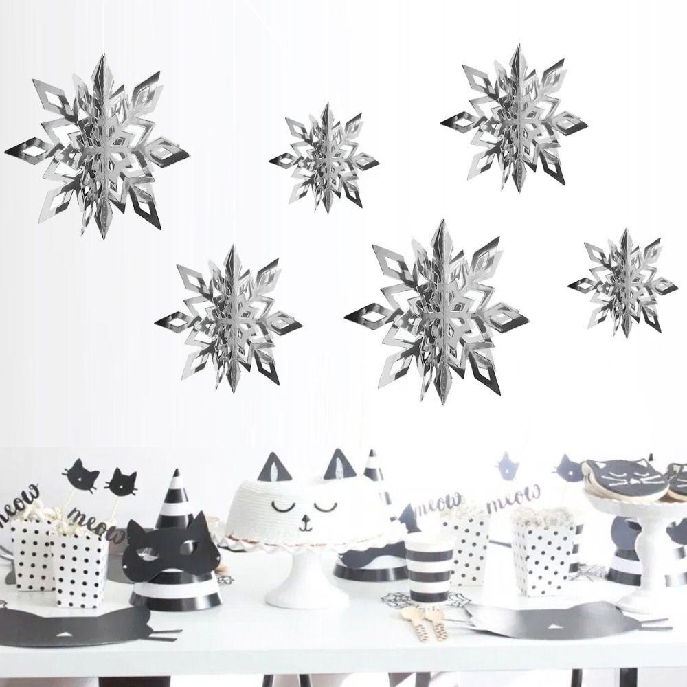 Top 15PCS 3D Artifisial Snowflake Dekorasi Natal Tahun Baru Navidad Ornamen Palsu Snow Decor