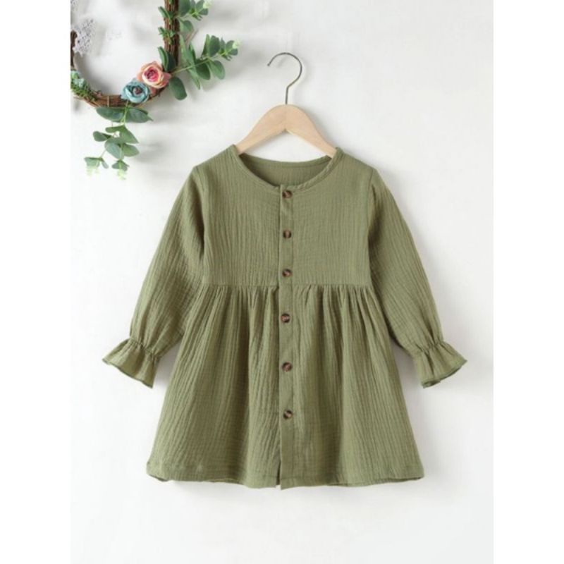 dress anak perempuan viral 1-6 tahun/blouse crinkle anak perempuan/atasan anak perempuan terlaris/tu