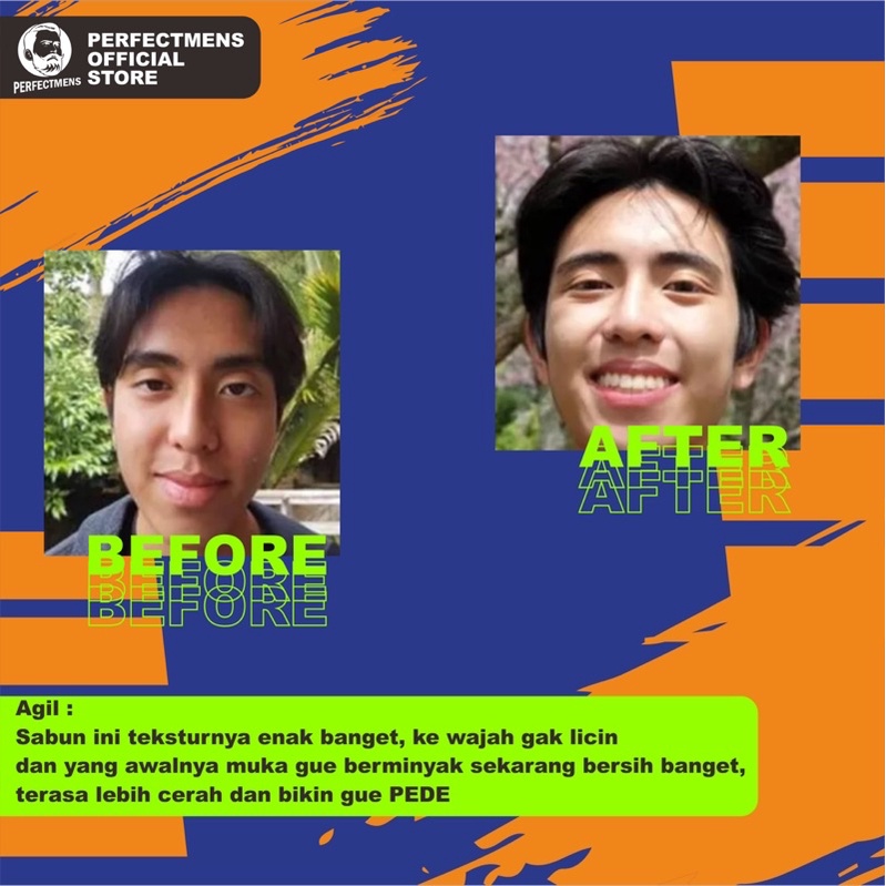 PERFECTMENS FACIALWASH For MEN Sabun wajah untuk pria memutihkan dalam 7Hari Sabun wajah pria sabun wajah cowok sabun pria