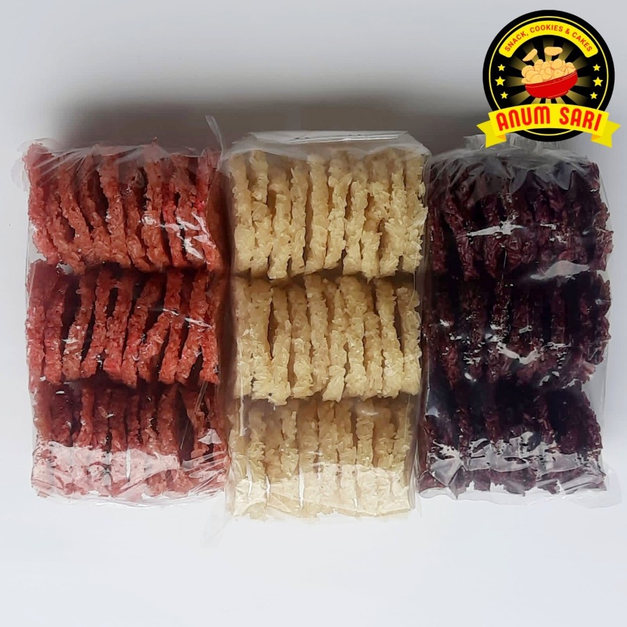

Rengginang (isi 30 pcs) Terasi, Ketan Item, Bawang - Anum Sari