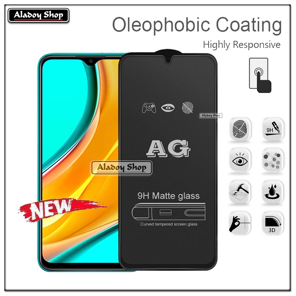 Xiaomi Redmi 9 PAKET 2IN1 Tempered Glass Matte Anti Glare Full Layar dan Tempered Glass Kamera