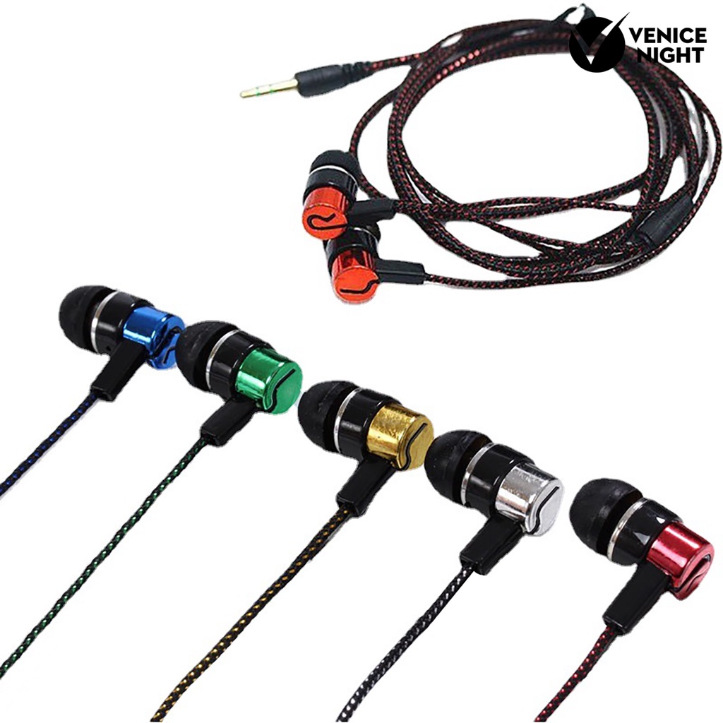 (VNEP) (Berkabel) Earbud High Fidelity Noise Cancelling Earbud Gaming In-Ear Olahraga Stereo 3,5mm Ringan untuk Berlari