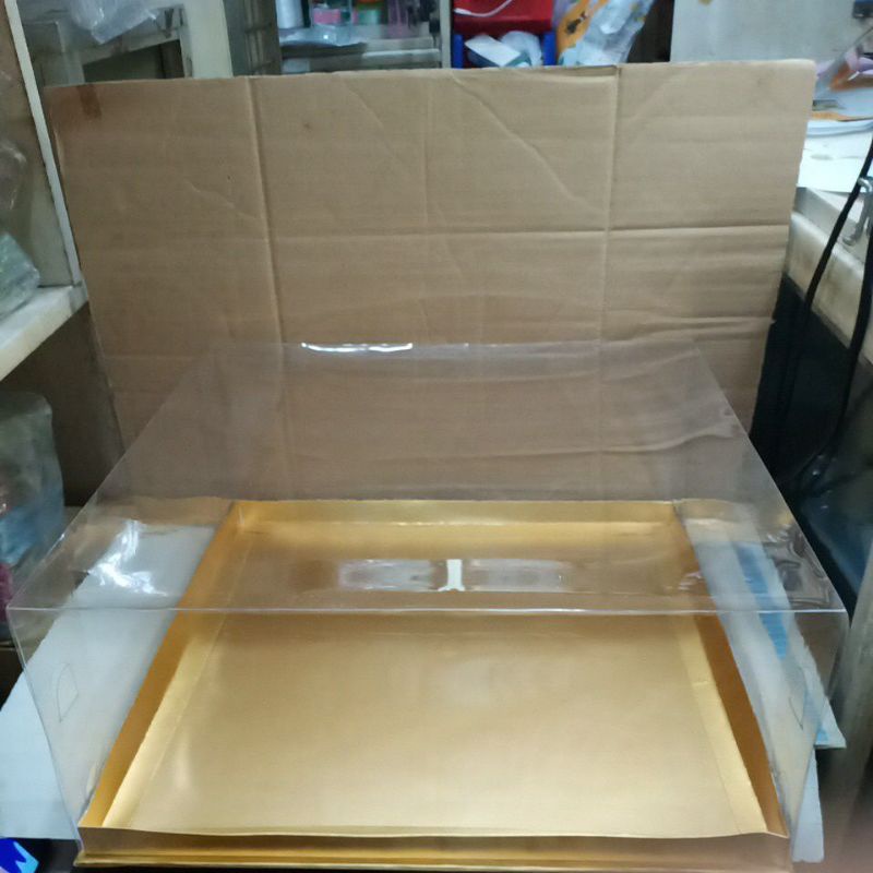 Dus Box Kotak Kue Full Mika Emas 35 x 35 x 15 cm