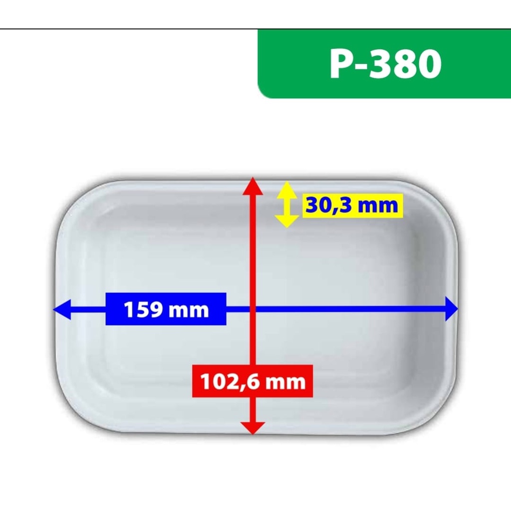 (ECERAN) ALUMUNIUM FOIL TRAY MENTAI / GARUDA P-380W WADAH + TUTUP