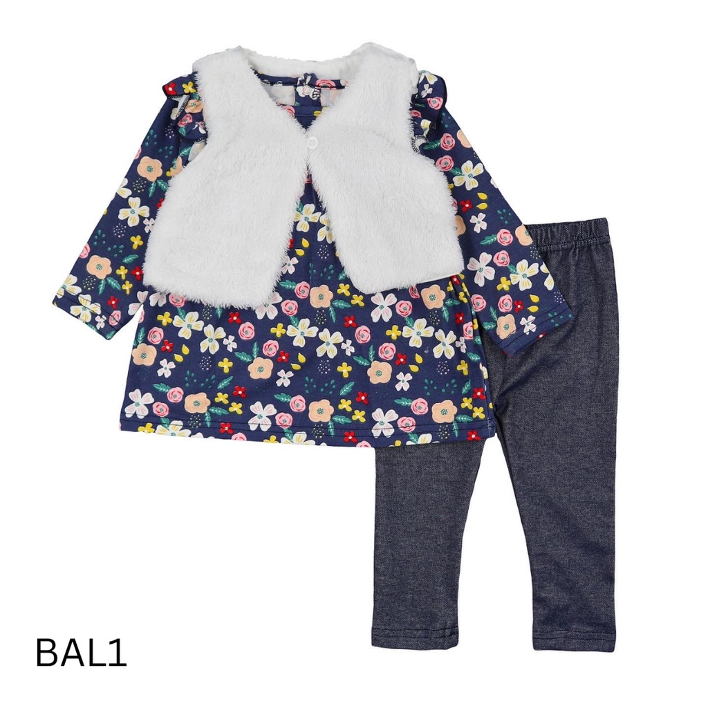 LITTLESUMMERISE - Dress Set 3in1 motif BAL1