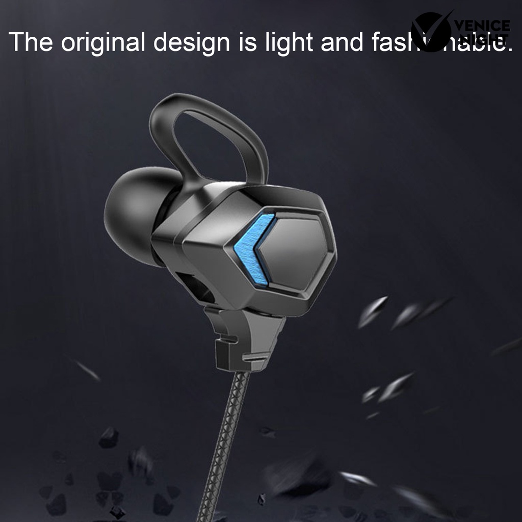 (VNEP) (Berkabel) Universal In-ear Gaming Earphone E-sports Karaoke Earplugs dengan Mikrofon